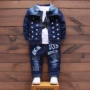 Bé trai mặc bộ đồ denim 2018 mới 1-3-4 tuổi 5 bé mùa thu Hàn Quốc phiên bản quần áo trẻ em ba bộ quần lót trẻ em