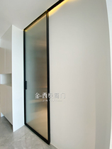 Ultra white Changhong glass suspension rail mobile door washroom extremely narrow frame modern bedroom door toilet kitchen hidden door