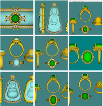 18k gold jadeite pendant earrings bracelet inlaid with bare stones custom-made design