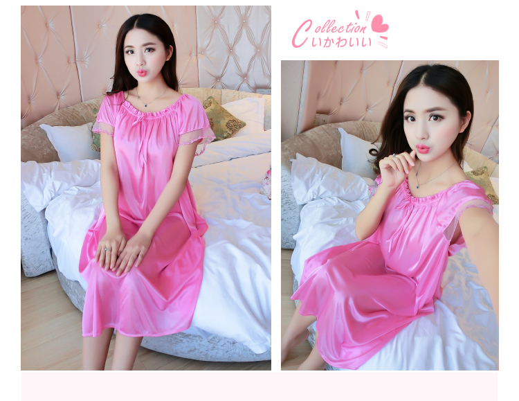 Băng lụa nightdress mùa hè dây đeo sexy ren đồ ngủ nữ chất béo mm XL 200 kg lỏng phần mỏng dịch vụ nhà