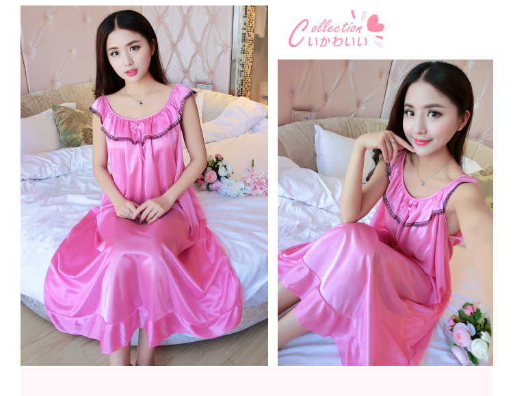 Băng lụa nightdress mùa hè dây đeo sexy ren đồ ngủ nữ chất béo mm XL 200 kg lỏng phần mỏng dịch vụ nhà