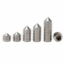 6mm thick 201 stainless steel hexagon tip fixing screw Cone end machine rice headless screw top wire M6×6-40