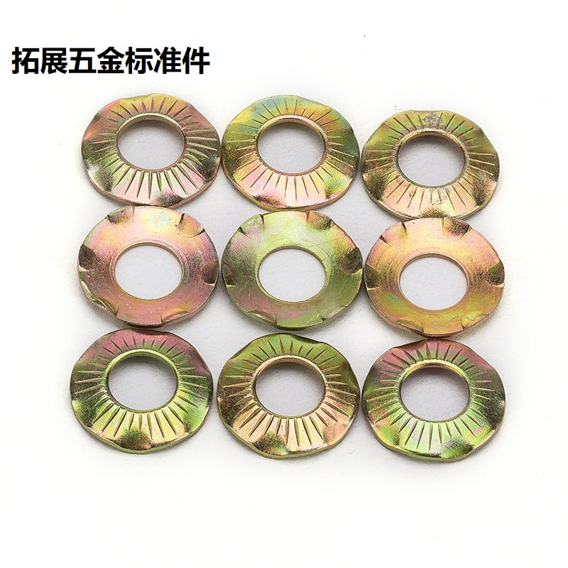 Galvanized six-claw ground gasket bridge claw-shaped pattern anti-loose embossing flower tooth butterfly spacer M6M8M10M12