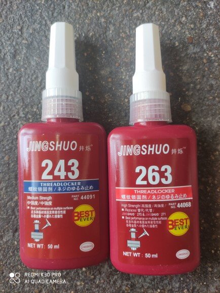 Screw glue 243 threaded locking solid sealing anti-high temperature resistant fixed fastening glue liquid raw material with 263