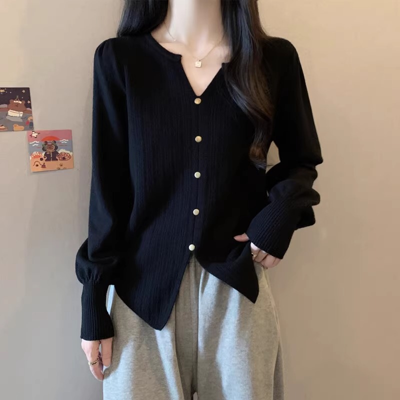 2024 Autumn New High-End Cashmere Knit Sweater Women's Long Sleeve V-Neck T-Shirt Slim Fit Base Shirt Top for Plus Size Women
