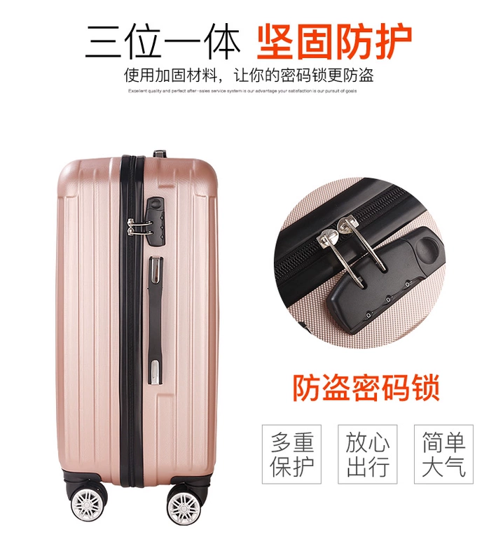 Sinh viên thời trang du lịch xe đẩy trường hợp bánh xe mật khẩu hộp 24 khung hành lý lên máy bay 26 inch 28 hộp vận chuyển nam và nữ