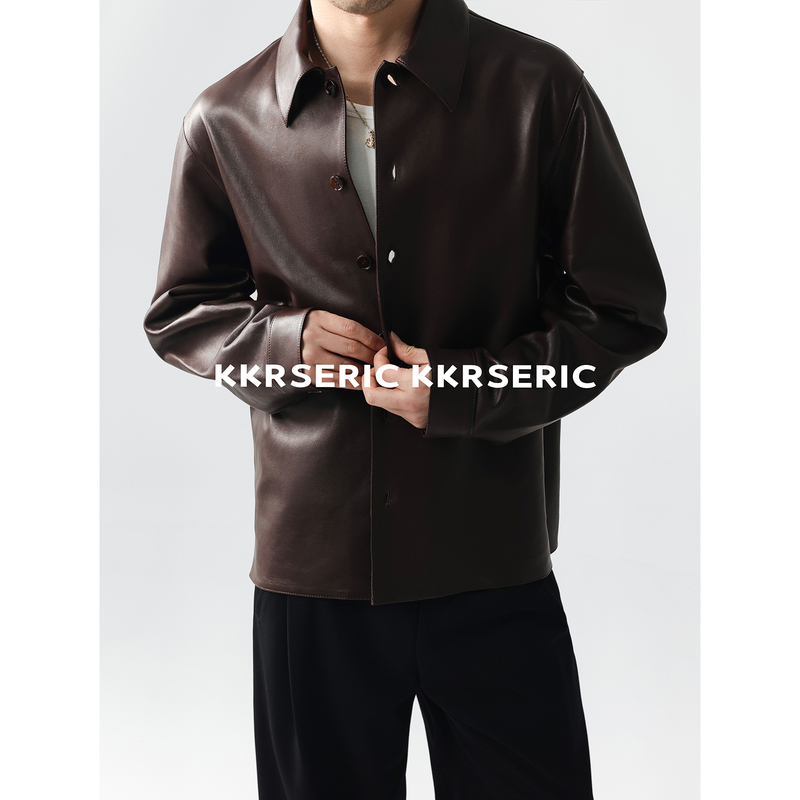Kkrs Eric New Zealand Imported Sheepskin, Closed Velvet Luxury Craftsmanship, Genuine Leather Shirt Jacket