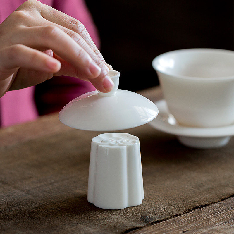 Pot lid holder ceramic lid holder lid shelving Kung Fu tea set accessories handmade bamboo root pot lid holder bamboo purple sand