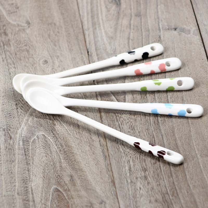 Creative baby coffee spoon small spoon stirring long spoon ceramic spoon bone china cute long handle baby