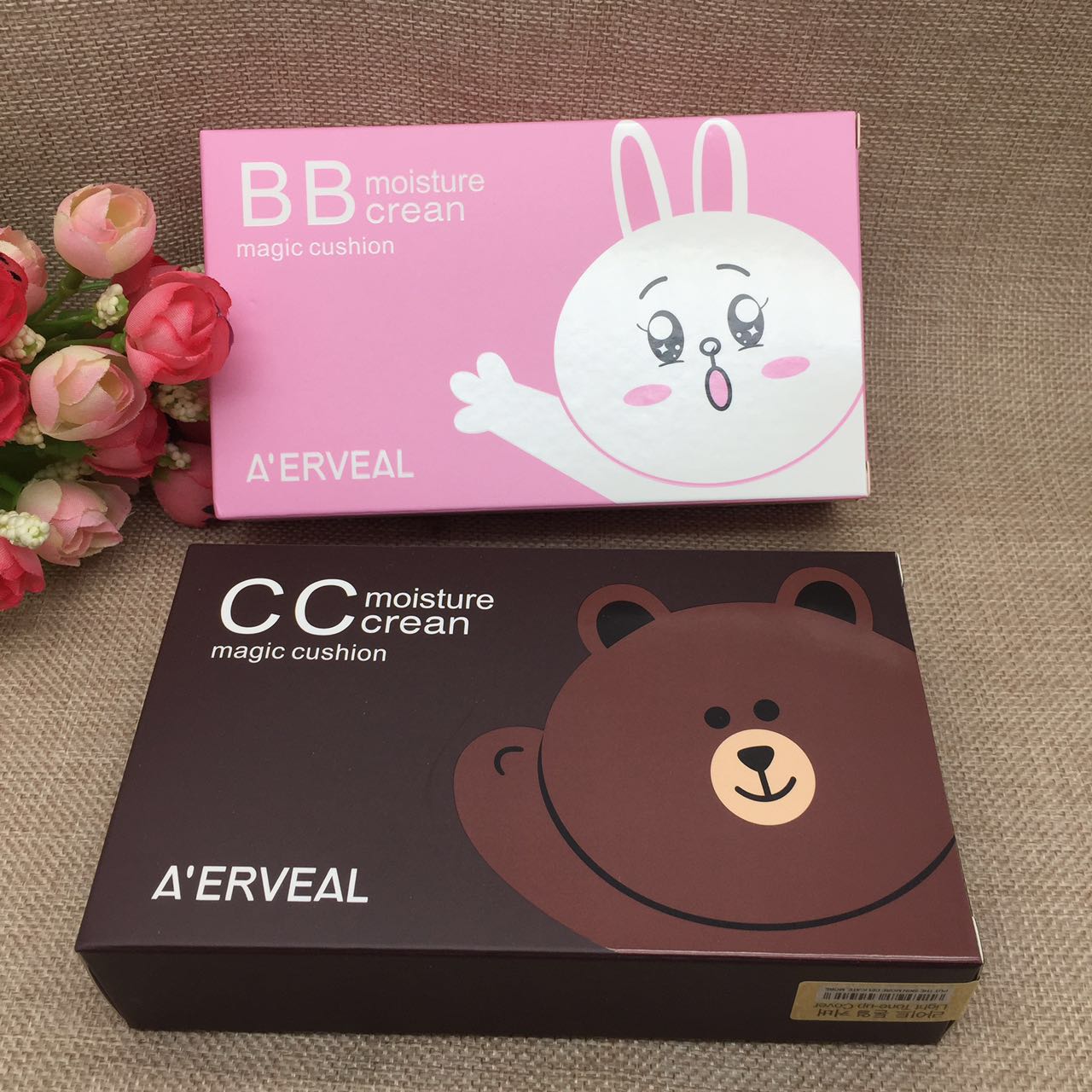 Phim hoạt hình dễ thương pet đệm không khí BB cream CC cream nude trang điểm che khuyết điểm cô lập mạnh mẽ kiểm soát dầu giữ ẩm Hàn Quốc nền tảng chất lỏng