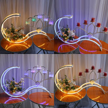 2022 Wedding Props New Champagne Tower Iron Ceremony Terrace of May Candle Light Table Eu Type Luminous Cup Tower