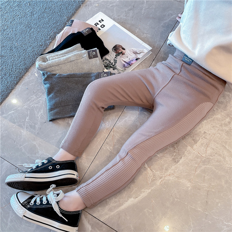 Girl Pure Cotton Inner Lap Pants High Waist 2021 Spring Autumn New Women Baby Pants Splicing Korean Version Children Pants Autumn