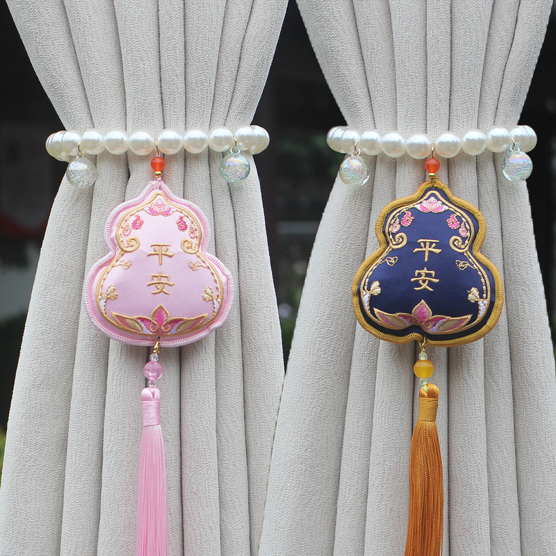 Curtain Tiebacks with Pearl Buckles, Magnetic Fasteners, Luxury High-End Decoration for the Living Room, Set of Two