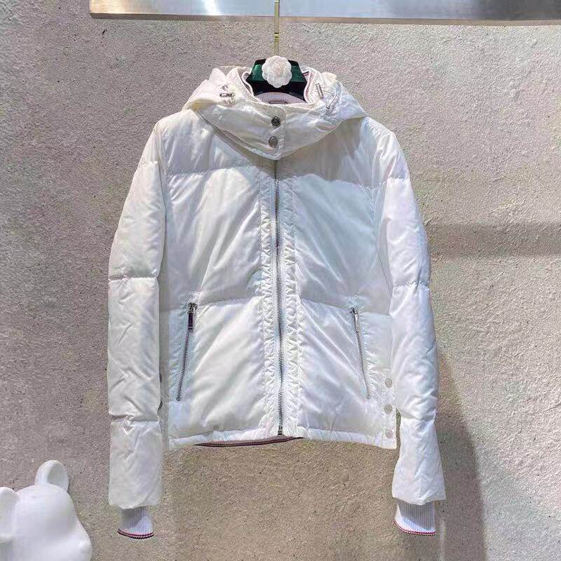 TB Thom20 autumn and winter Korean version Fashion TB back color bar down clothes Loose Casual 100 Hitch Cap Jacket