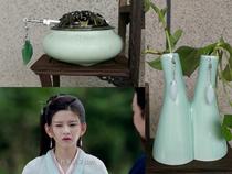  Yunxi biography Ouyang tranquility Lin Siyi same earrings Hair accessories Tibetan silver agate stepping glass earrings costume accessories