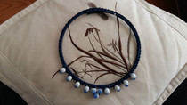 Hand Woven DIY National Wind Neck Chain Blue Ceramic Water Drop China Knots Ring Retro CELLULOID FASHION NECKLACE
