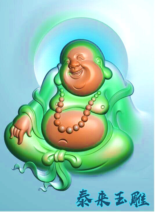 Buddha Big Belly Sitting Mailing Buddha Hanging Piece of Exquisite Picture of Puff Gray Graphic JDPBMP Computer Engraving