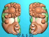 Scan wireless bar three-dimensional lucky Pixiu Rui beast carving relief jade carving grayscale computer engraving JDPBMP