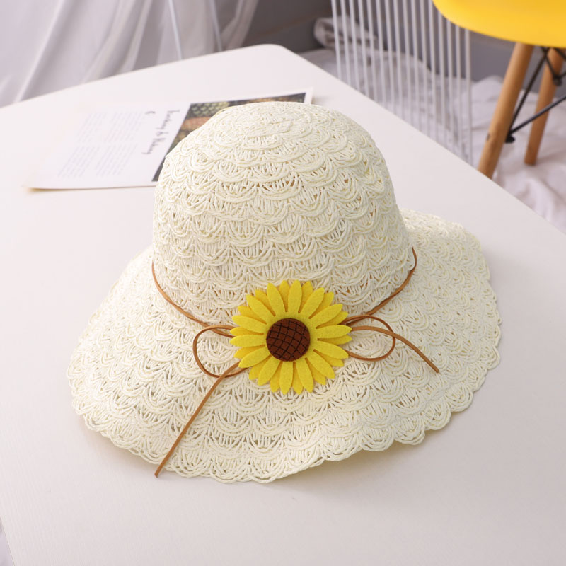 Femmes Pastorale Fleur Grand Avant-Toit Chapeau De Paille display picture 4