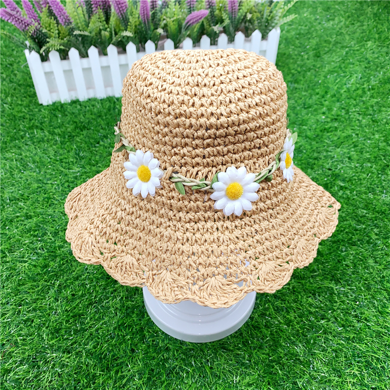 Spring And Summer New Pure Hand-woven Foldable Children's Straw Hat display picture 2