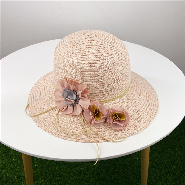 Femmes Pastorale Fleur Fleurs Avant-Toit Plat Chapeau De Paille display picture 2