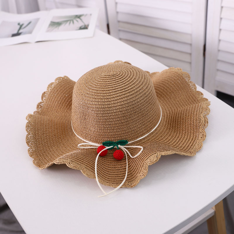 Women's Streetwear Cherry Ruffles Straw Hat display picture 2