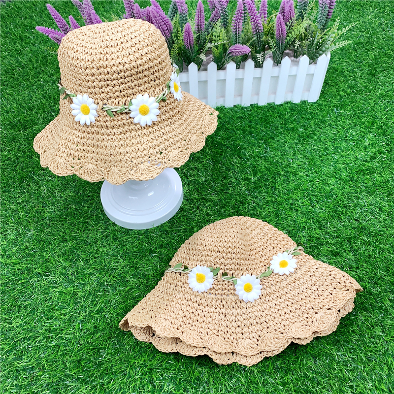 Spring And Summer New Pure Hand-woven Foldable Children's Straw Hat display picture 1