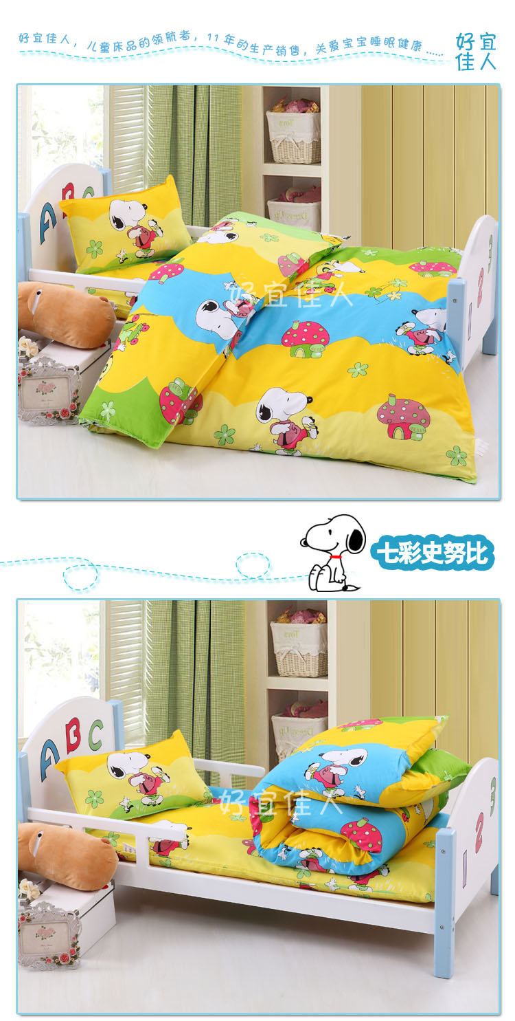 Mẫu giáo ba mảnh cotton trẻ em nap quilt mùa xuân và mùa hè cotton bé quilt mùa thu và mùa đông bộ đồ giường sáu bộ