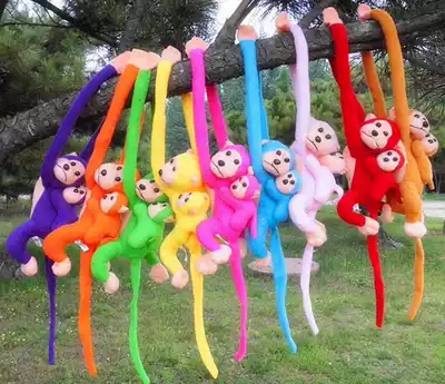Creative toy girl pet little monkey baby monkey mother and child plush toy monkey long tail monkey climbing tree play