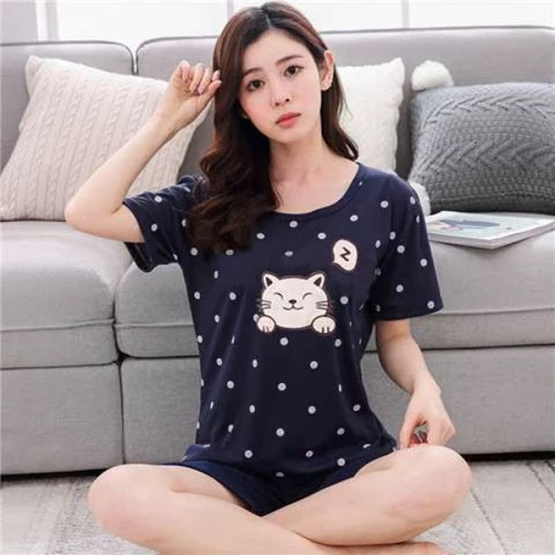 . Kích thước cực lớn này womens chất béo mm quần áo mùa hè chất béo chất béo cộng với quần short pajama bộ đàn hồi 200-250 nhà.