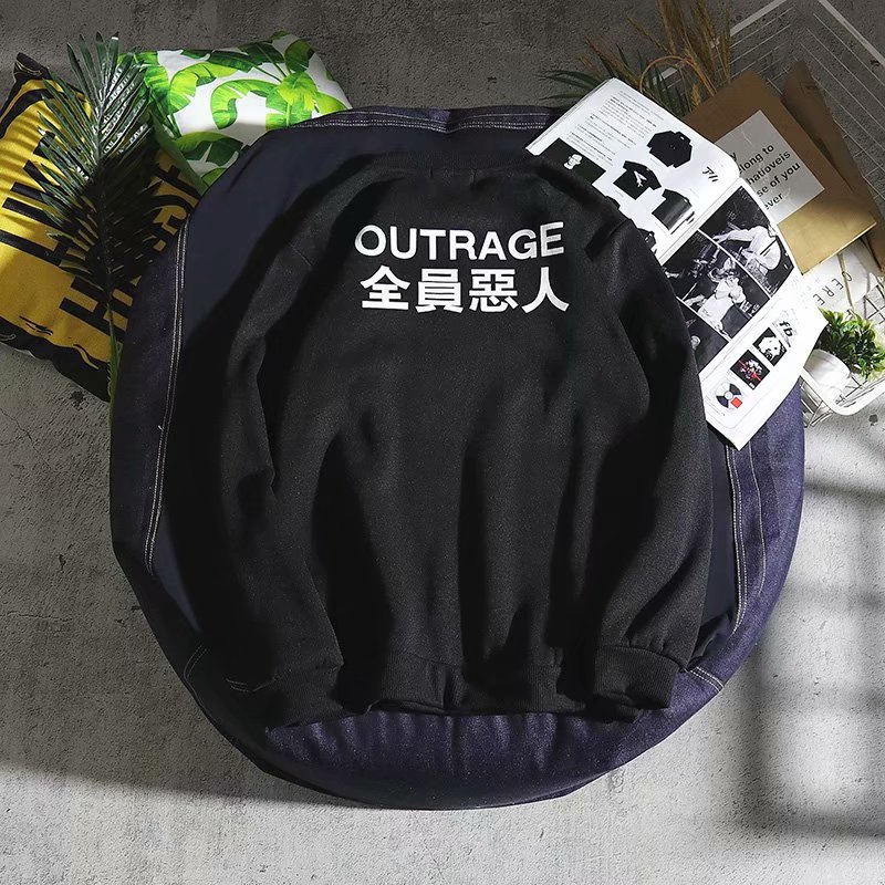 Ins siêu lửa áo len nam và nữ tất cả các mẫu mùa thu và mùa đông độc ác áo hoodie nam trắng