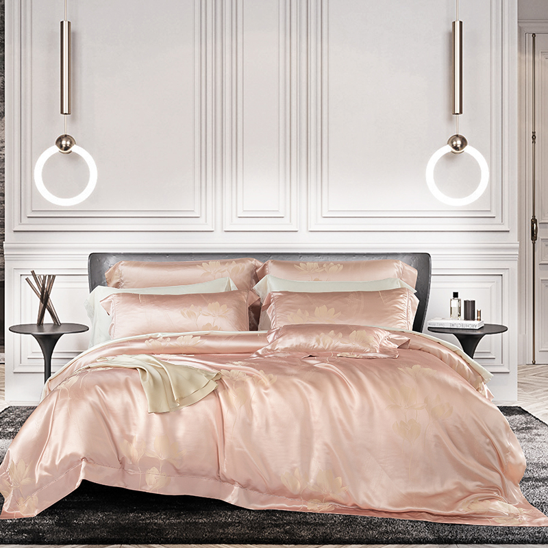 True silk four sets of Euro style extravaganza Naked Sleeping Pro Skinny Mulberry Silk Heather Wedding 1 8m Bedsheets bedding bedding-Taobao