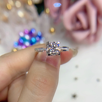 18K Platinum Mosanstone Bull Head Micro Insert Ring D Color Woman 1 Carat Wedding Ring can be set pt950 Platinum color gold