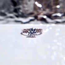 18k rose gold mosanstone ring six paws micro-inlaid D color female 1 clawed diamond ring can be set pt950 platinum