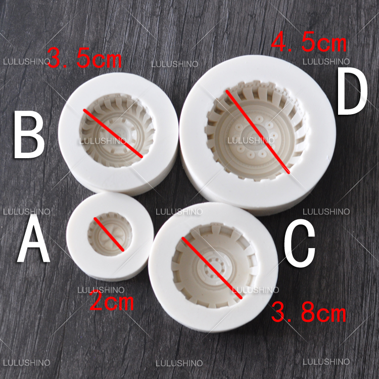 LULUSHINO Fondant Cake Silicone Khuôn mẫu Pace khô Mô hình khuôn khác nhau Lốp xe hơi / xe máy - Tự làm khuôn nướng khuôn bánh nhúng