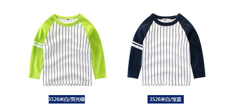 Áo thun nam xuân hè 2019 mới cho bé Áo thun cotton dài tay trẻ em kẻ sọc shop bán đồ trẻ em