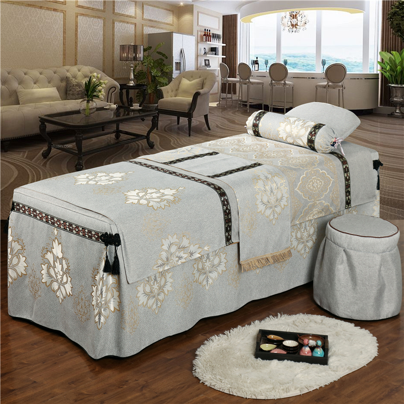 Cao cấp massage bông denim bedspread vẻ đẹp massage therapy châu Âu với bộ đồ giường bông đơn giản và có thể được tùy chỉnh - Trang bị tấm ga trải giường spa giá rẻ