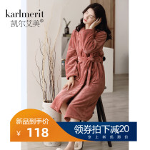 Winter robes female coral velvet padded velvet sexy long bathrobe womens pajamas autumn and winter flannel bathrobe