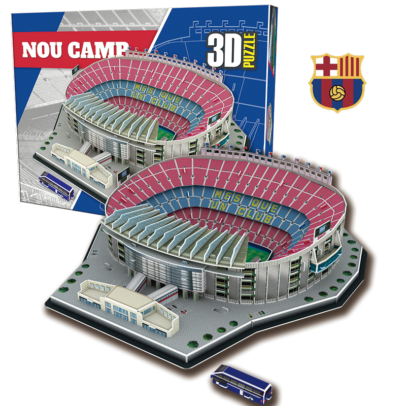 Real Madrid Bernabeu Camp Nou Football Stadium Model Messi C Ronaldo DIY Puzzle World Cup Boy's Birthday Gift
