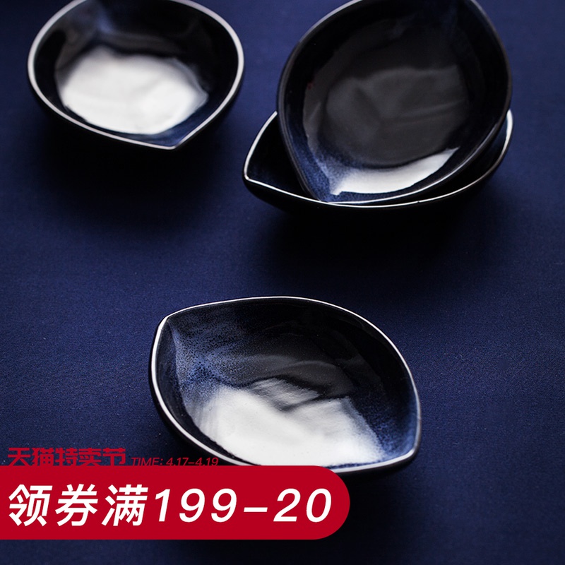 Eat little blue plate ceramic household utensils pickled flavor dish dish dish originality, tableware