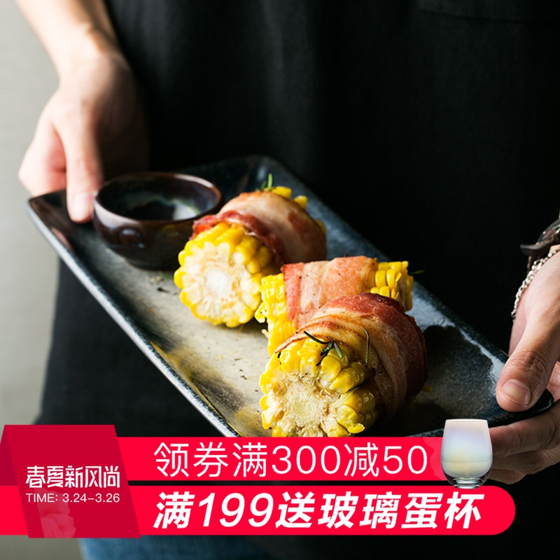 And the jazz a ceramic roll plate strip plate of creative western food steak plate dessert plate flat