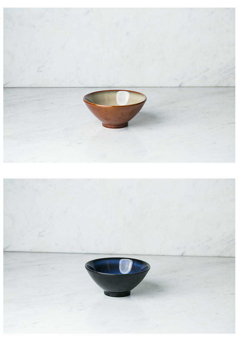 Restoring ancient ways and ceramic tableware pointed bottom bowl bowl of fruit salad bowl of soup bowl rainbow such use creative household large bowl