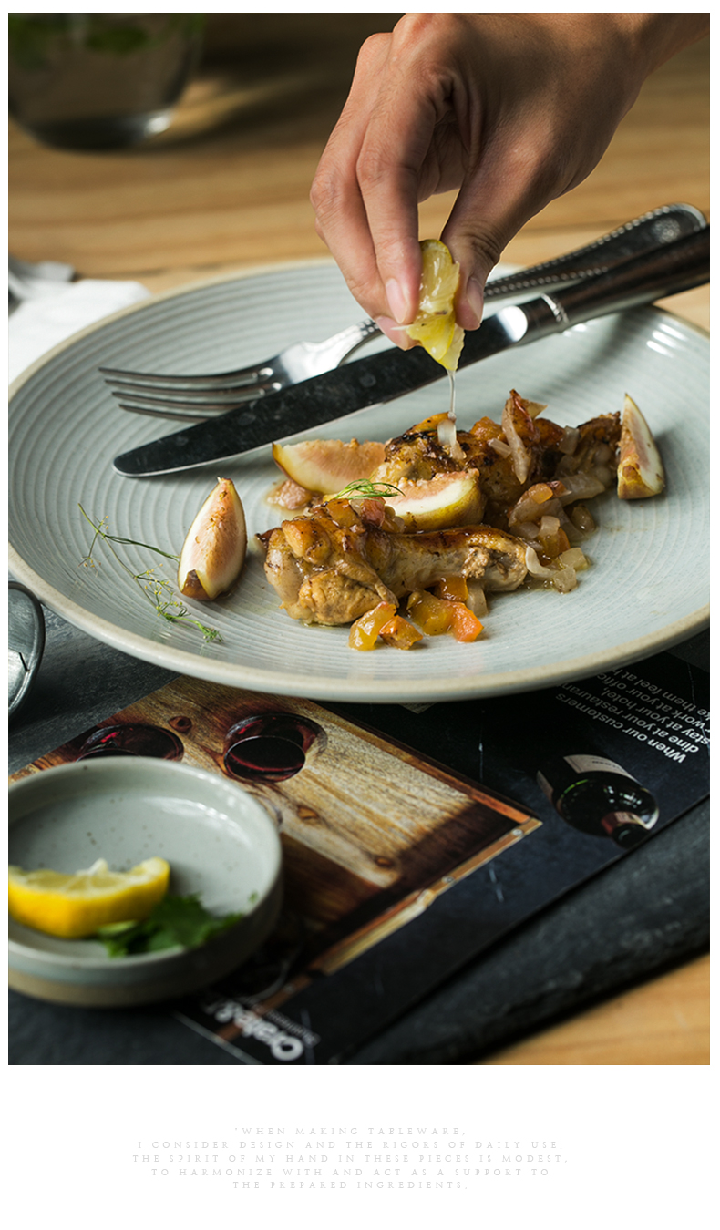 And shire European steak dishes creative thread grail ceramic dinner plate household white plates pasta dish