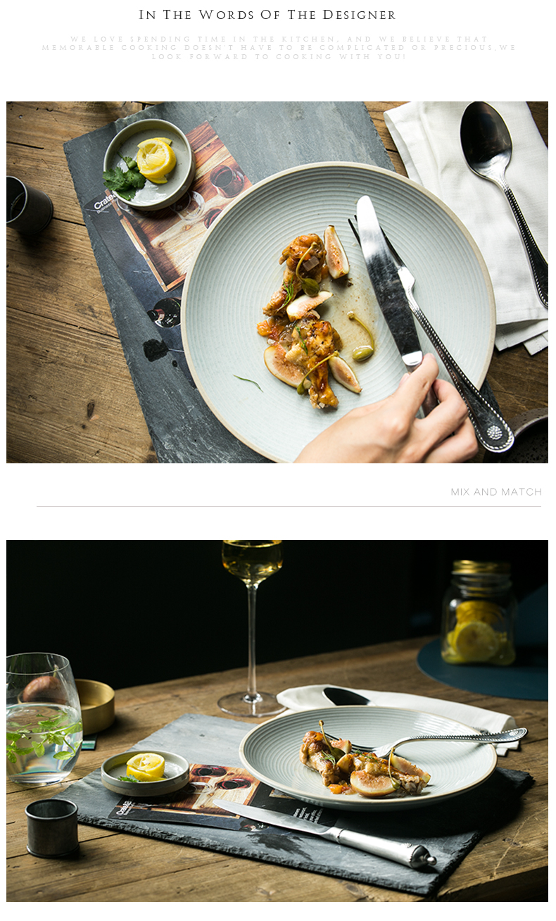 And shire European steak dishes creative thread grail ceramic dinner plate household white plates pasta dish