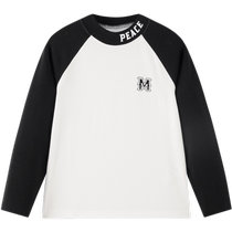 minipeace childrens clothing boys long-sleeved T-shirt childrens raglan sleeves inner layering shirt black and white trendy cool new