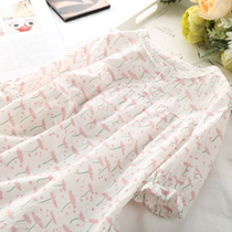 Girls nightskirts short sleeves Summer cotton linen children fresh and comfortable floral nightclothes girls foreign-made thin home clothes