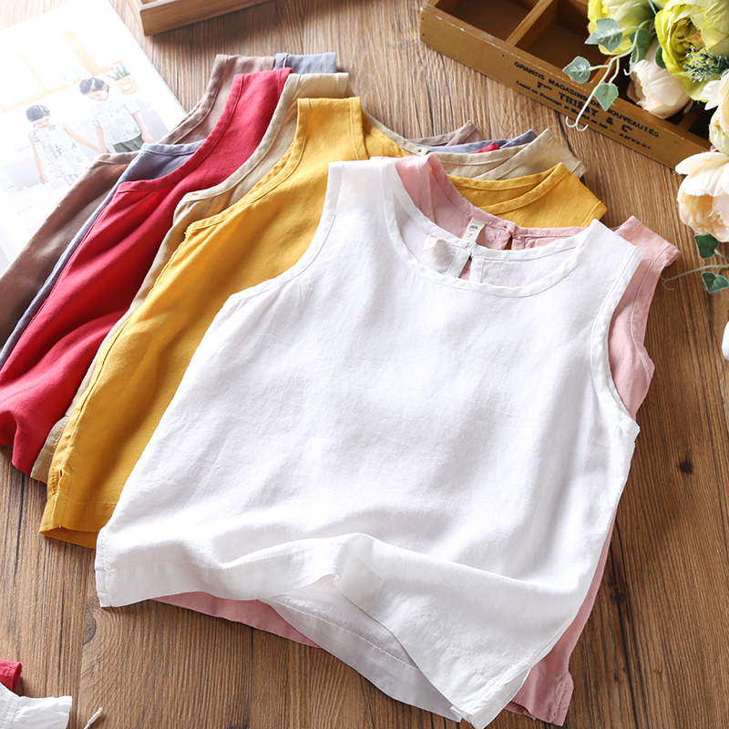 Refreshing feeling~Literature boy cotton vest children summer pure cotton sleeveless T-shirt thin breathable tops