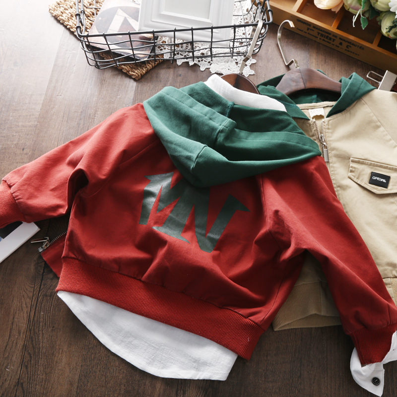 Boy Even hat jacket Children pure cotton windproof clothes girl jacket Han version loose jacket 2021 Spring and autumn dress new