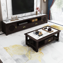 New Chinese style rock tea cabinet combined living room Zen modern small household storage cabinet film and television cabinet