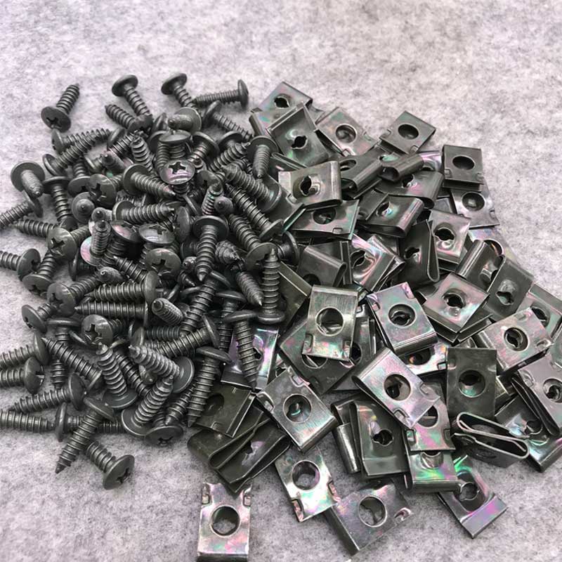 Self-tapping screw nut card motorcycle motorcycle motorcycle motorcycle anti-rust nail plated green self-tapping screw clamp
